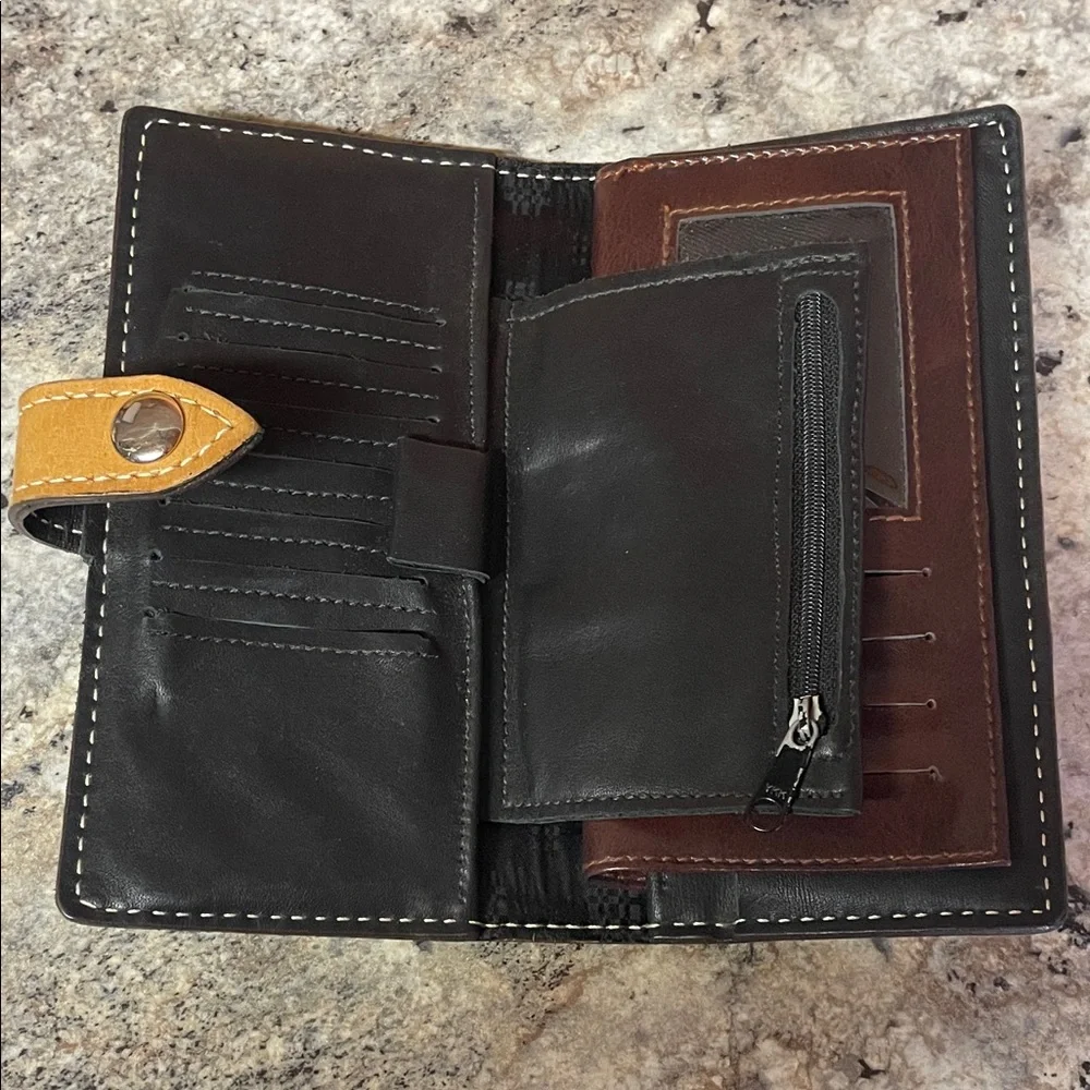 Western Tan and Black Woven Wallet